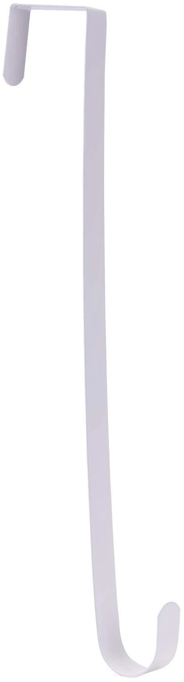 Main image of 15" Wreath Hanger for Front Door, Over the Door Wreath Hook | No drilling or screws. Protects doors, closes normally, holds 22 lbs for holiday & seasonal décor. White,1 Pack