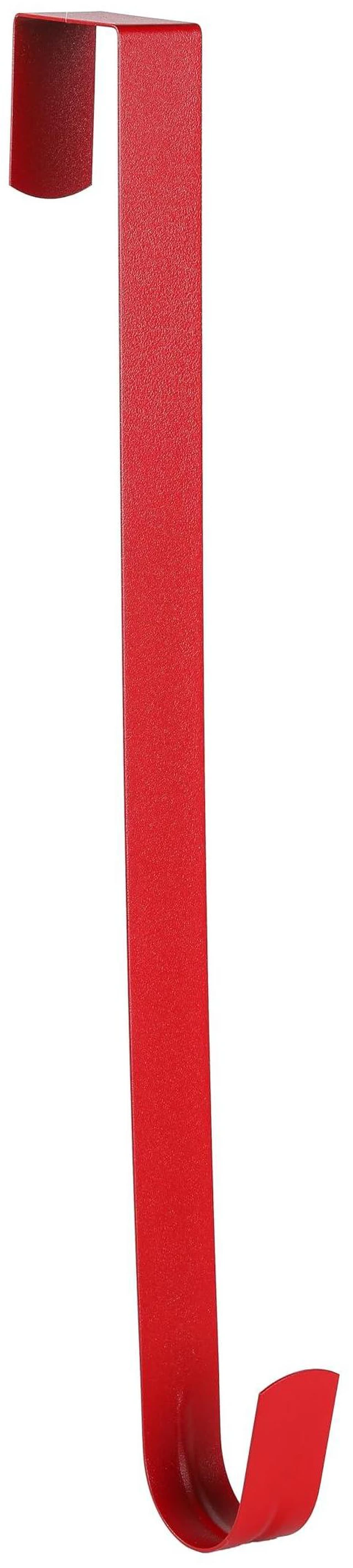 Main image of 15" Wreath Hanger for Front Door,Sturdy Steel Wreath Door Hanger,Over The Door Hanger Hook (Red,1)