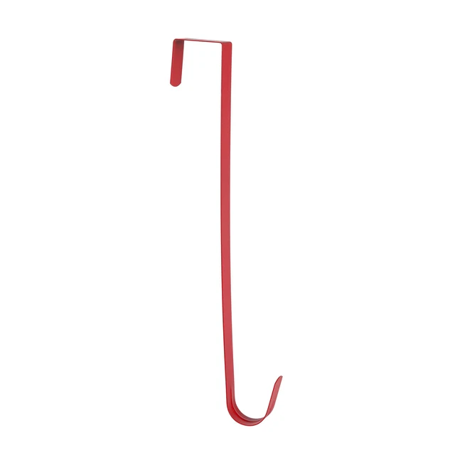 Alt view image 2 of 6 - 15" Wreath Hanger for Front Door,Sturdy Steel Wreath Door Hanger,Over The Door Hanger Hook (Red,1)