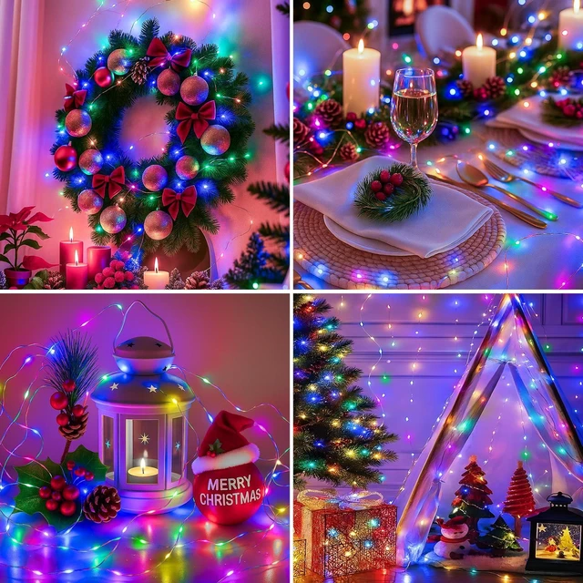 Alt view image 5 of 6 - 6 Pack Fairy Lights Battery Operated - 7ft 20 Led Twinkle Lights 3 Modes, Multi-Colored Bulk Mini String Lights Waterproof for Mason Jars Vases DIY Party Wedding Decoration Christmas