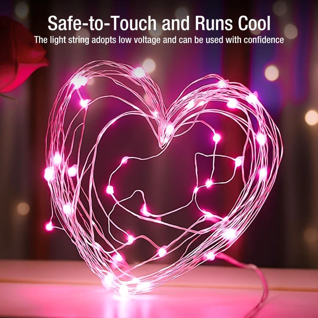 Alt view image 4 of 7 - 6 Pack Fairy Lights Battery Operated - 7ft 20 Led Twinkle Lights 3 Modes, Bulk Mini String Light Waterproof for Mason Jars Vases DIY Party Wedding Decoration Mothers Day- Pink