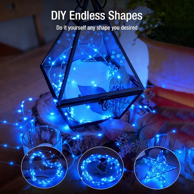 Alt view image 3 of 7 - 6 Pack Fairy Lights Battery Operated - 7ft 20 Led Twinkle Lights 3 Modes, Bulk Mini String Lights Waterproof for Mason Jars Vases DIY Party Wedding Decoration Christmas -Blue