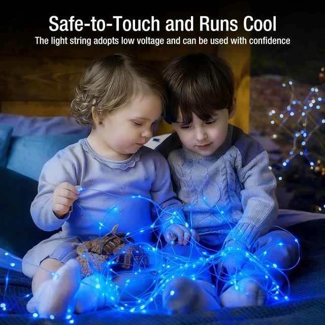 Alt view image 4 of 7 - 6 Pack Fairy Lights Battery Operated - 7ft 20 Led Twinkle Lights 3 Modes, Bulk Mini String Lights Waterproof for Mason Jars Vases DIY Party Wedding Decoration Christmas -Blue