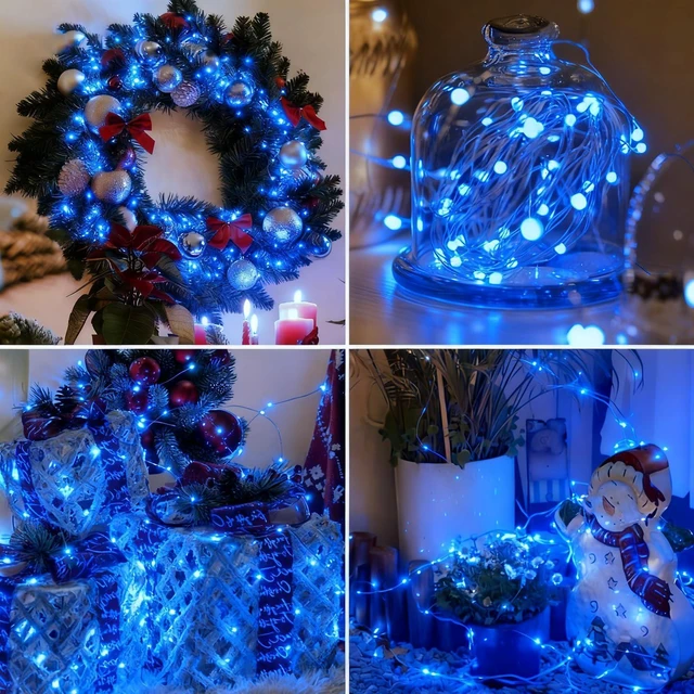 Alt view image 7 of 7 - 6 Pack Fairy Lights Battery Operated - 7ft 20 Led Twinkle Lights 3 Modes, Bulk Mini String Lights Waterproof for Mason Jars Vases DIY Party Wedding Decoration Christmas -Blue