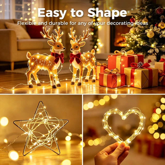 Alt view image 4 of 7 - 12 Pack Fairy Lights Battery Operated Twinkle Lights with 3 Modes | 7Ft 20 Led String Light, Waterproof Bulk Small Mini Silver Wire for Christmas Mason Jars Wedding Table Centerpiece,Warm White