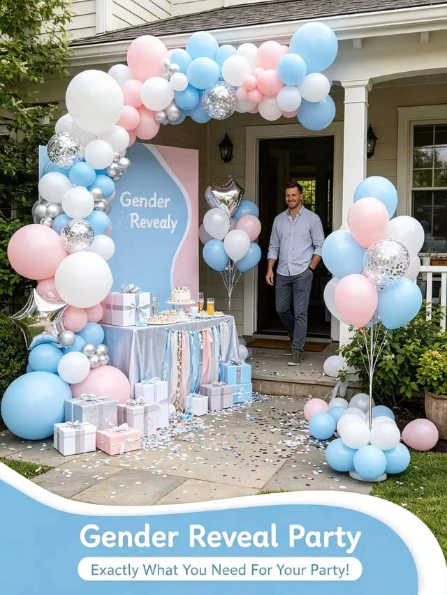 Alt view image 3 of 7 - Light Blue Balloons 125Pcs Different Sizes 18 12 10 5 Inch Balloon Arch Kit | Pastel Baby Blue Balloons with Balloon Tape & Glue Dots for Birthday Baby Shower Gender Reveal Graduation Party