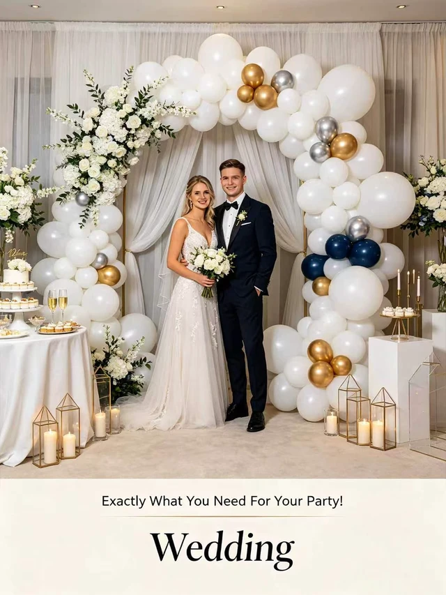 Alt view image 6 of 7 - White Balloons 125 Pcs Different Sizes 18 12 10 5 Inch Balloon Arch Kit | White Latex Balloons with Balloon Tape & Glue Dots for Birthday Baby Shower Bridal Shower Graduation Wedding Party Decoration
