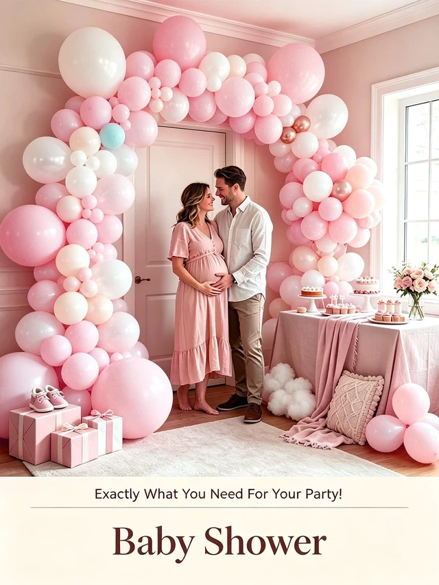 Alt view image 6 of 7 - Pink Balloons 125 Pcs Different Sizes 18 12 10 5 Inch Pink Balloon Arch Kit | Light Pastel Baby Pink Balloon Garland for Birthday Baby Shower Gender Reveal Princess Party Decoration with Balloon Tape