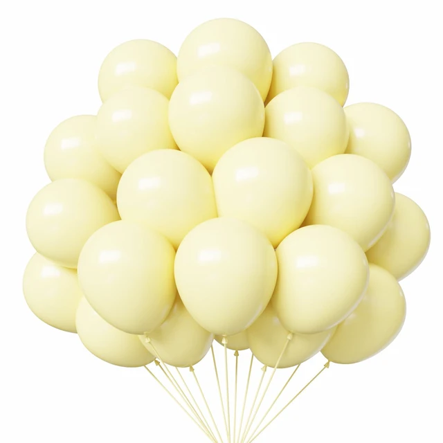 Main image of Light Yellow Balloons, 50pcs 12 Inches Pastel Yellow Latex Balloons | Yellow Latex Balloons for Birthday Baby Shower Wedding