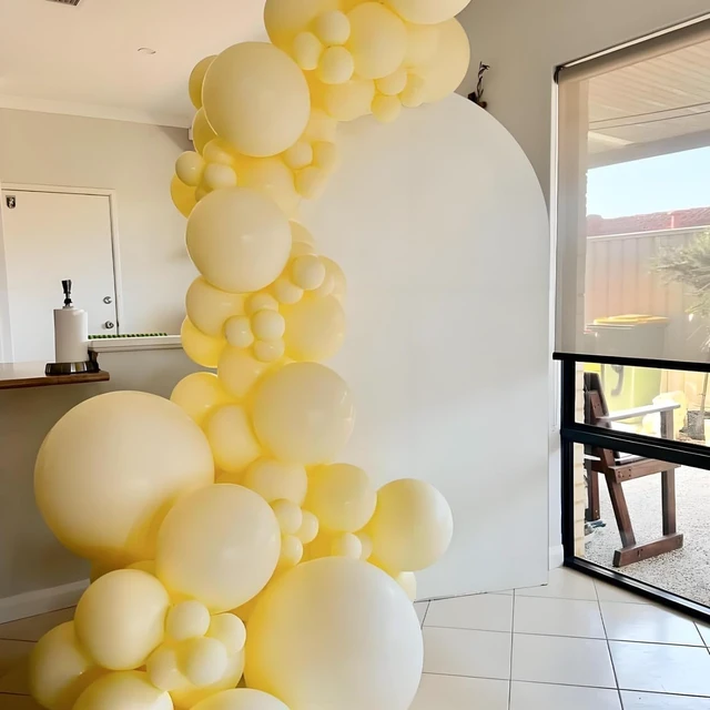 Alt view image 4 of 7 - Light Yellow Balloons, 50pcs 12 Inches Pastel Yellow Latex Balloons | Yellow Latex Balloons for Birthday Baby Shower Wedding