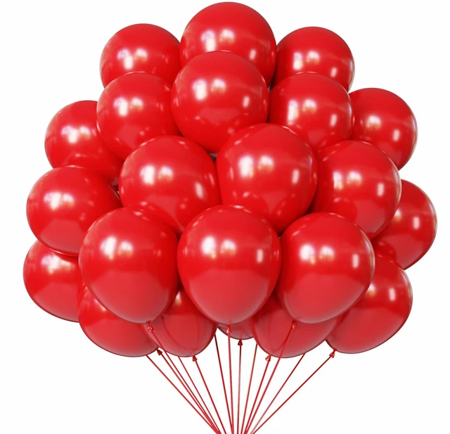 Main image of Red Balloons Set, 50 Pcs Red Latex Balloons 12 Inch | Party Balloons for Birthday Baby Shower New Years Wedding Anniversary Party Decorations