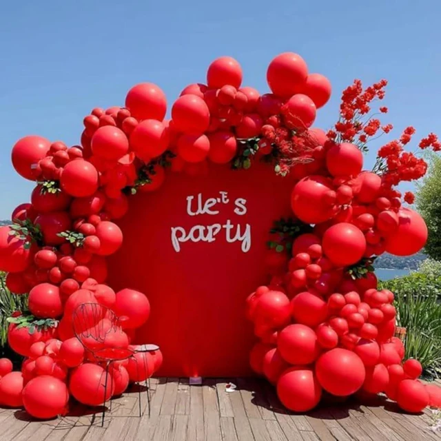 Alt view image 4 of 7 - Red Balloons Set, 50 Pcs Red Latex Balloons 12 Inch | Party Balloons for Birthday Baby Shower New Years Wedding Anniversary Party Decorations