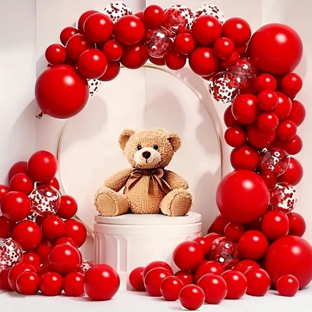 Alt view image 7 of 7 - Red Balloons Set, 50 Pcs Red Latex Balloons 12 Inch | Party Balloons for Birthday Baby Shower New Years Wedding Anniversary Party Decorations
