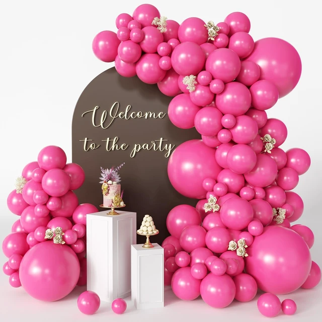 Main image of Hot Pink Balloons 125 Pcs Different Sizes 18 12 10 5 Inch Balloon Arch Kit | Magenta Fuchsia Dark Pink Latex Balloons Garland for Birthday Baby Shower Bridal Shower Valentine's Day Party Decorations