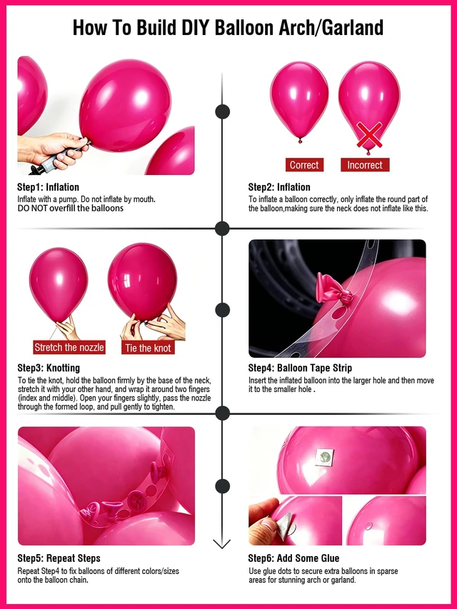 Alt view image 4 of 7 - Hot Pink Balloons 125 Pcs Different Sizes 18 12 10 5 Inch Balloon Arch Kit | Magenta Fuchsia Dark Pink Latex Balloons Garland for Birthday Baby Shower Bridal Shower Valentine's Day Party Decorations
