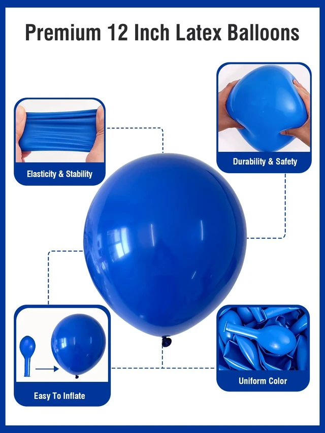 Alt view image 4 of 7 - Black Red Blue Balloon Arch Kit 120pcs Red Metallic Silver Latex Balloons | Different Sizes 18 12 10 5 Inch Balloons with Balloon Tape & Glue Dots for Boys Birthday Spider Theme Baby Shower Party