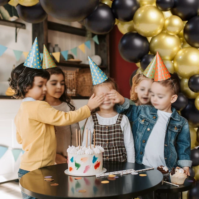 Alt view image 6 of 7 - 137Pcs Black and Gold Balloons Garland Arch Kit, Metallic Gold Confetti Latex Balloons for Graduation Party Baby Shower Wedding Anniversary Birthday Party Decorations