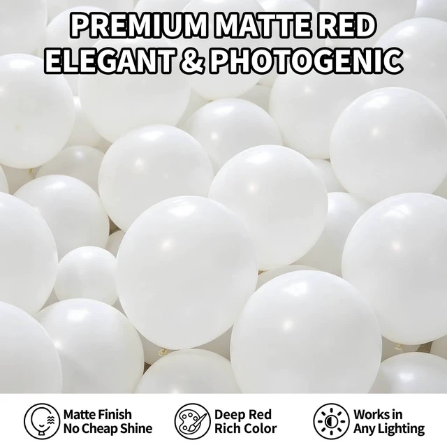 Alt view image 7 of 7 - White Balloon Garland Arch Kit, 143Pcs Different Sizes Matte Latex Balloons Decoration Kit for Wedding Baby Shower Birthday Bridal Shower Graduation Party Decorations