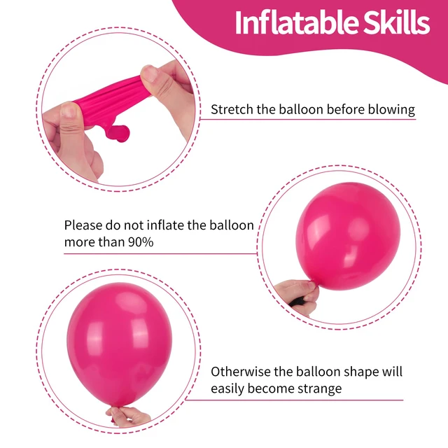Alt view image 3 of 7 - Pink Balloons Party Balloon and Hot Pink Balloons for Girls Princess Theme Birthday Decorations Baby Shower Bridal Shower, 65pcs