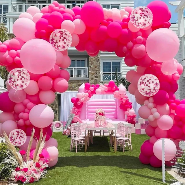 Alt view image 6 of 7 - Pink Balloons Party Balloon and Hot Pink Balloons for Girls Princess Theme Birthday Decorations Baby Shower Bridal Shower, 65pcs