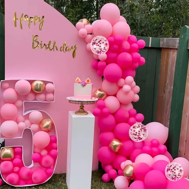 Alt view image 7 of 7 - Pink Balloons Party Balloon and Hot Pink Balloons for Girls Princess Theme Birthday Decorations Baby Shower Bridal Shower, 65pcs