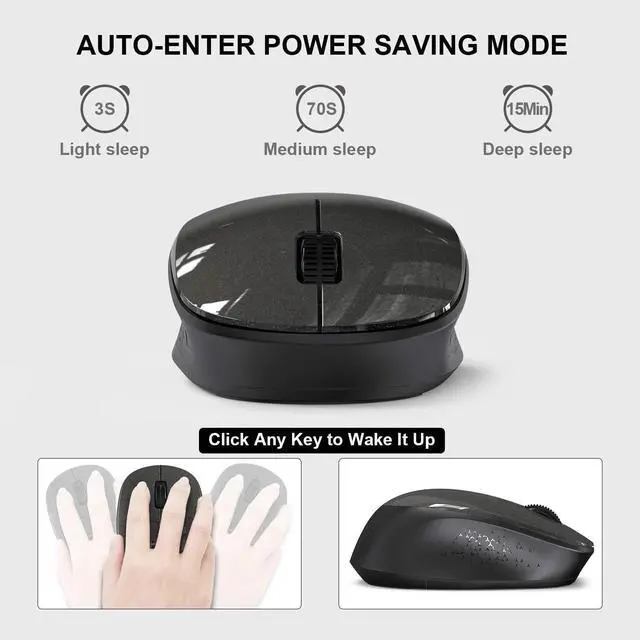Alt view image 4 of 7 - Portable Wireless Mouse, 2.4GHz Silent with USB Receiver, Optical USB Mouse