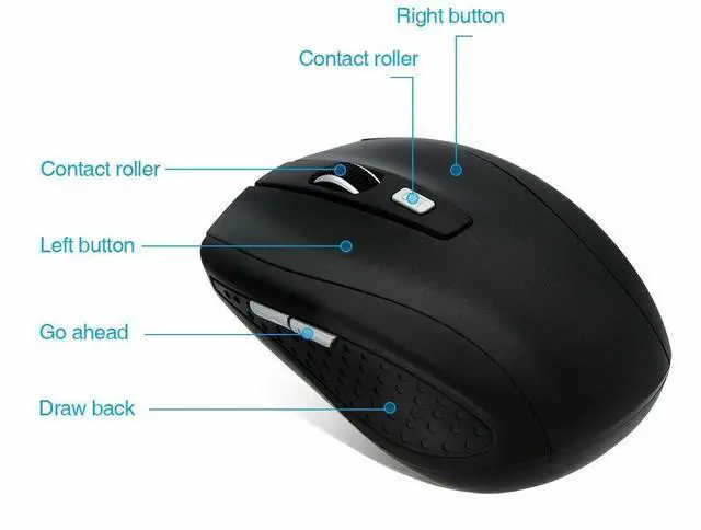 Alt view image 7 of 7 - 2.4GHz Wireless Optical Gaming Mouse Cordless Mice + USB Receiver for PC Laptop