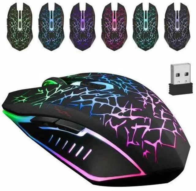 Main image of Wireless USB Optical Mice Gaming Mouse 7 Color LED Backlit Rechargeable For PC