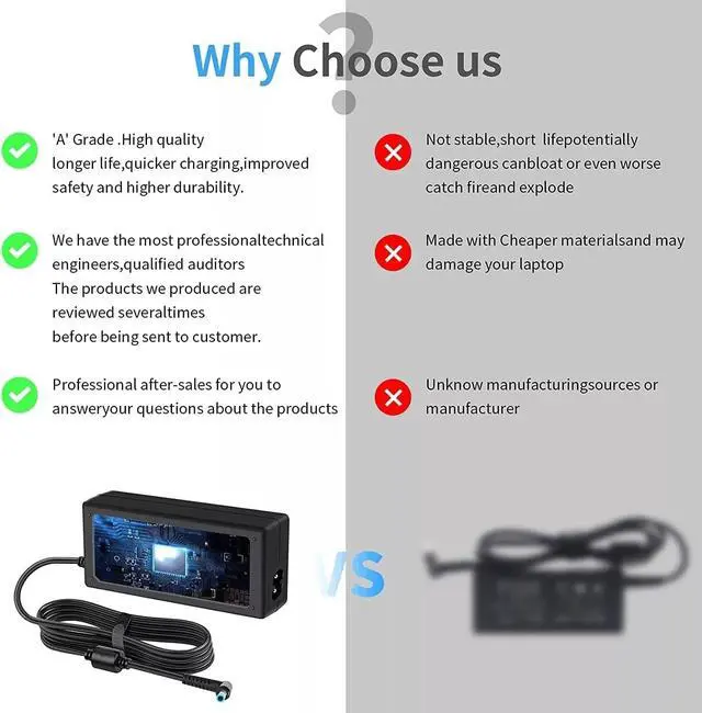 Alt view image 4 of 6 - LOT 45W AC Adapter Charger for HP Laptop 19.5V 2.31A Power Supply Cord 4.5*3.0mm