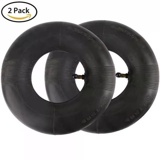 Main image of TWO 410/350-4 4.10/3.50-4 4.10-4 410-4 3.50-4 350-4 TIRE INNER TUBE RUBBER VALVE