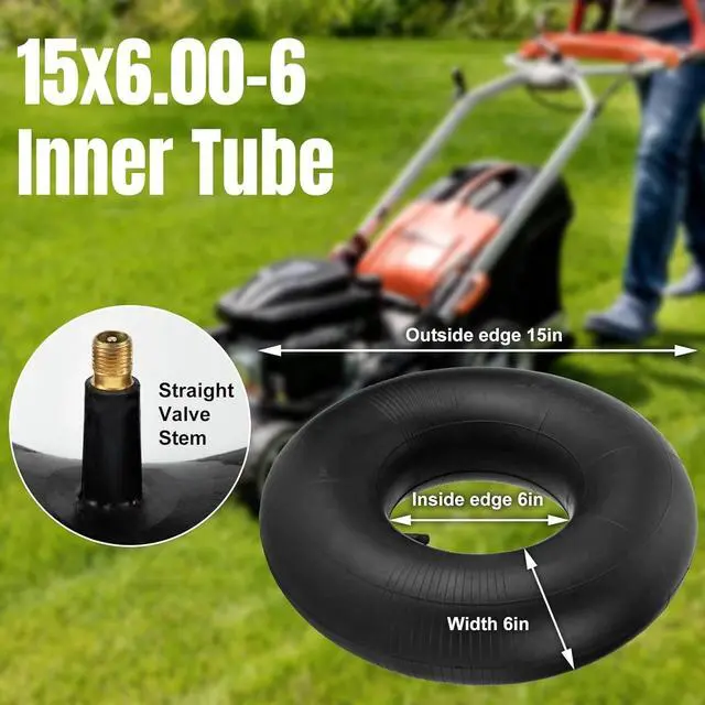 Alt view image 2 of 7 - 2PCS Heavy Duty 15x6.00-6 Lawn Mower Tractor Tire Inner Tubes 15x6-6 TR13 Valve