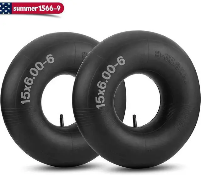 Main image of 2PCS Heavy Duty 15x6.00-6 Lawn Mower Tractor Tire Inner Tubes 15x6-6 TR13 Valve