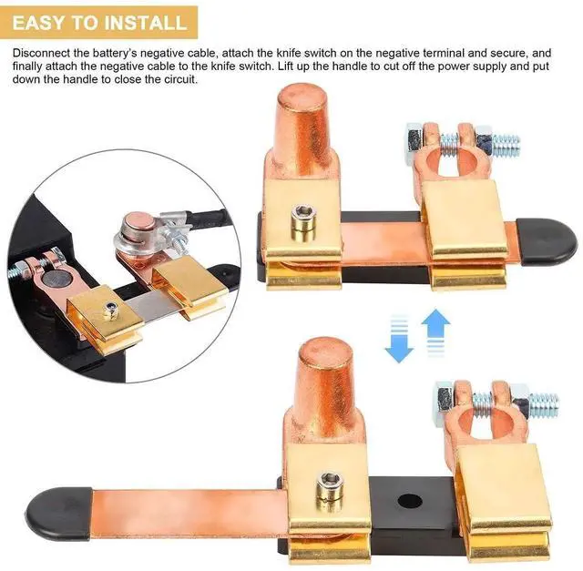 Alt view image 4 of 7 - Knife Blade Switch Battery Disconnect Top Post HEAVY DUTY SHUT OFF Car 12/24V US
