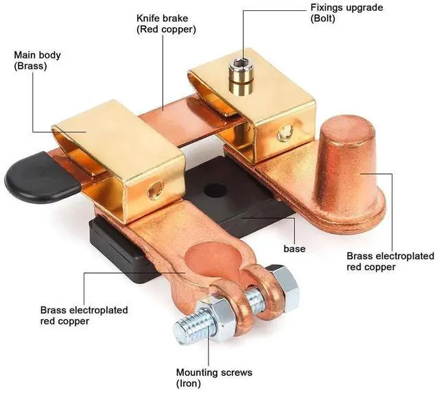 Alt view image 3 of 7 - Knife Blade Switch Battery Disconnect Top Post HEAVY DUTY SHUT OFF Car 12/24V US
