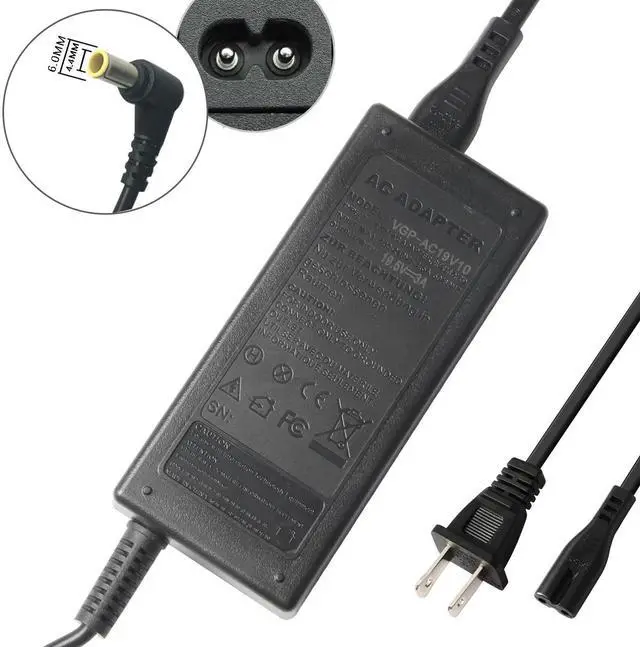 Alt view image 3 of 6 - FOR SONY Vaio 19.5V Power Supply Cord Laptop Notebook AC Adapter Charger 3A 60W