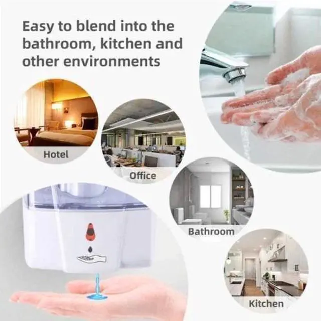 Alt view image 3 of 7 - 700MLAutomatic Liquid Soap Dispenser Handfree Touchless IR Sensor Wall Mount