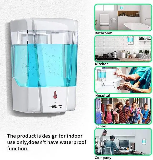 Alt view image 6 of 7 - 700MLAutomatic Liquid Soap Dispenser Handfree Touchless IR Sensor Wall Mount