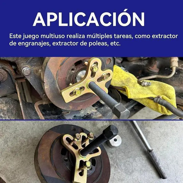 Alt view image 3 of 7 - 46pcs Harmonic Balancer Gear Puller Tool Kits Steering Wheel Crank Shaft Pulley