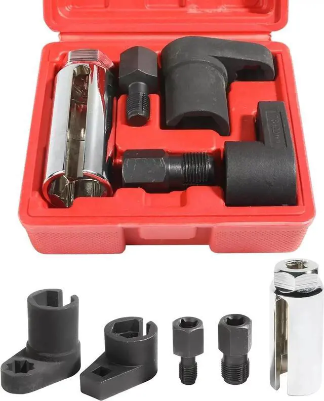 Main image of O2 Oxygen Sensor Socket Thread Chaser Set 5PCS O2 Sensor Wrench Removal Tool Kit
