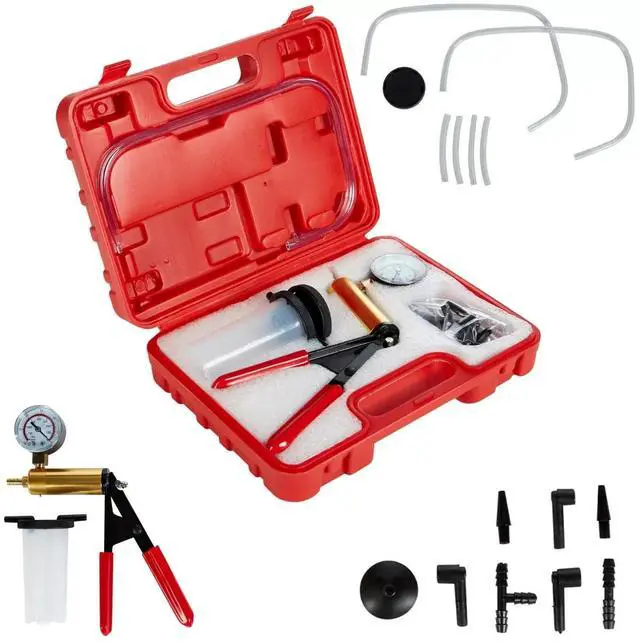Alt view image 3 of 7 - HAND VACUUM PUMP HELD BRAKE BLEEDER TESTER SET BLEED CAR MOTORBIKE BLEEDING KIT