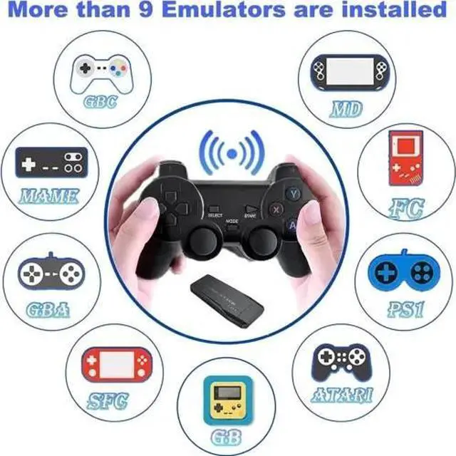 Alt view image 6 of 7 - 4K HDMI TV Game Stick Built-in 64GB 20000+ Video Games Console Wireless Gamepad
