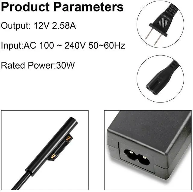 Alt view image 4 of 5 - For Microsoft Surface Pro 3 4 5 Tablet Power Supply 1625 1631 AC Adapter Charger