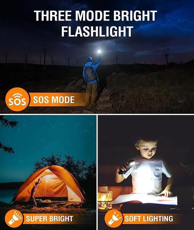 Alt view image 5 of 7 - 2025 Super 30000mAh USB Portable Charger Solar Power Bank for Cell Phone Gift