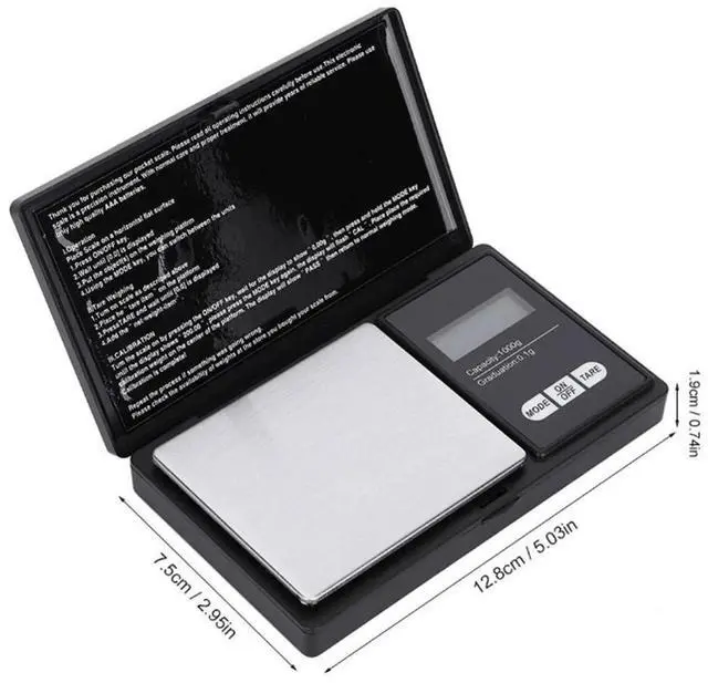 Alt view image 2 of 7 - Digital Scale 1000g x 0.1g Jewelry Gold Silver Coin Gram Pocket Size Herb Grain