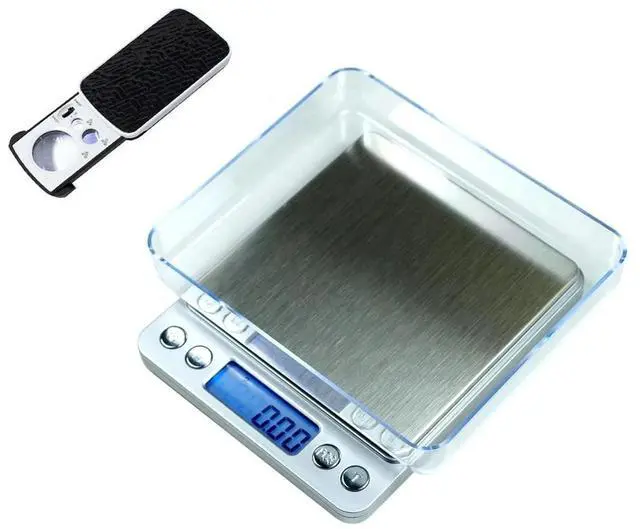 Alt view image 6 of 7 - 500g x 0.01g Digital Jewelry Scale ACCT-500 .01 g & 30x 60x 90x Loupe Magnifier