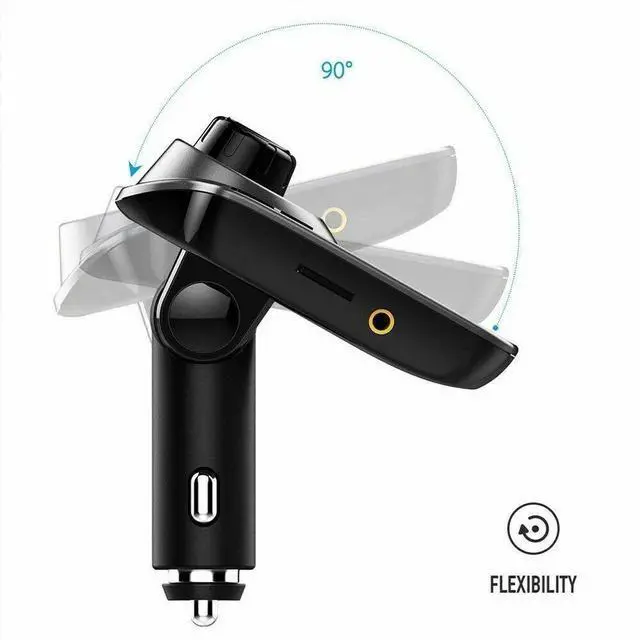 Alt view image 3 of 6 - Bluetooth Car Kit MP3 Player FM Transmitter Wireless Radio Adapter USB Charger