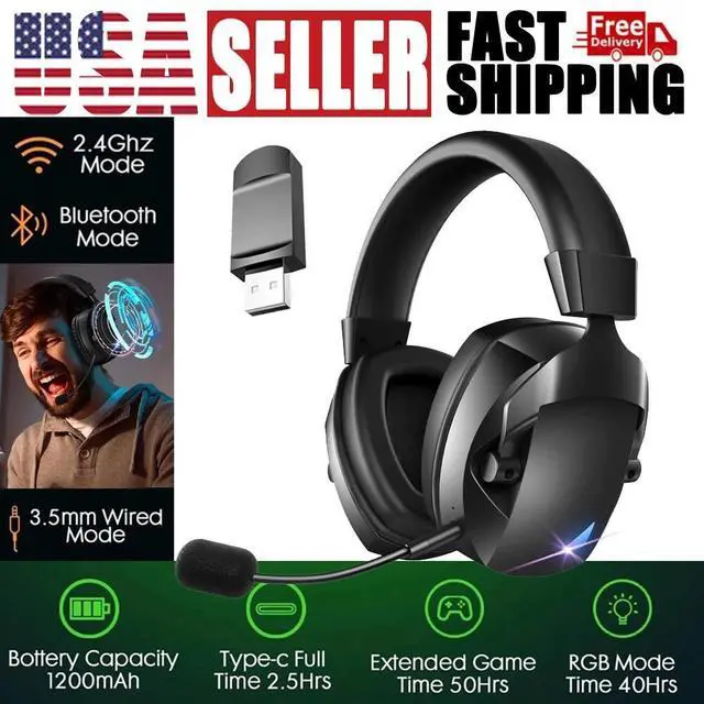 Main image of Wireless Gaming Headset 2.4GHz USB Gaming Headphones for PS5/PS4/PC/Switch