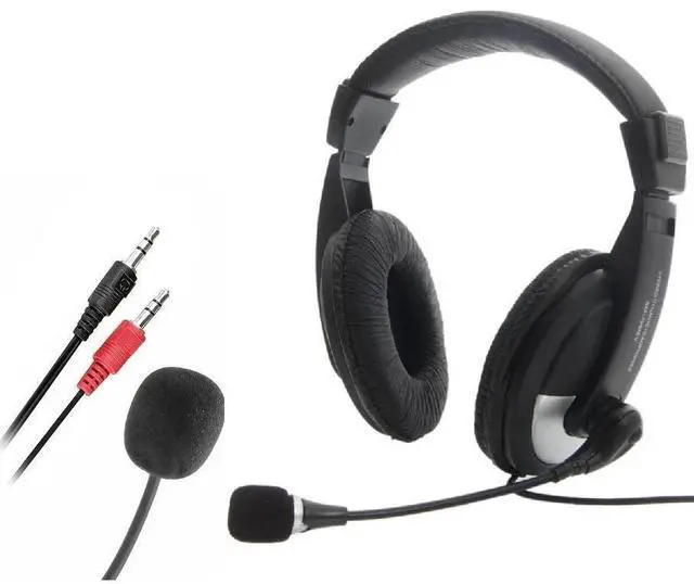 Alt view image 2 of 3 - New Skype Headset Headphones with Microphone for PC Gaming 3.5mm Audio Speaker