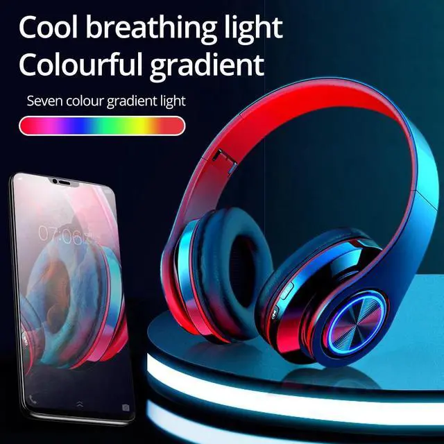 Alt view image 6 of 6 - Super Bass Wireless Bluetooth 5.0 Headphones Foldable Stereo Earphones Headsets