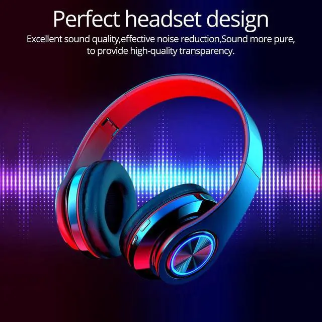 Alt view image 5 of 6 - Super Bass Wireless Bluetooth 5.0 Headphones Foldable Stereo Earphones Headsets